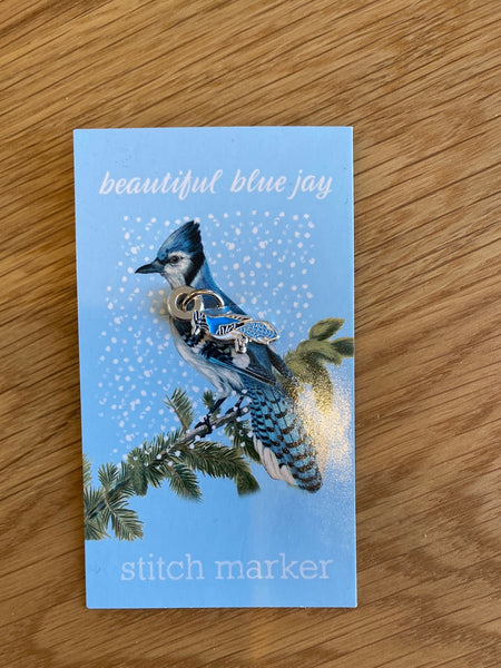 Blue Jay stitch marker or progress keeper - Firefly Notes