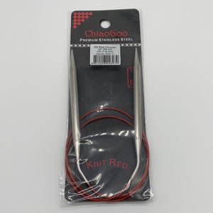 32" Circular Knit Red Stainless Steel Needles by ChiaoGoo