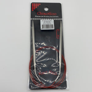 32" Circular Knit Red Stainless Steel Needles by ChiaoGoo